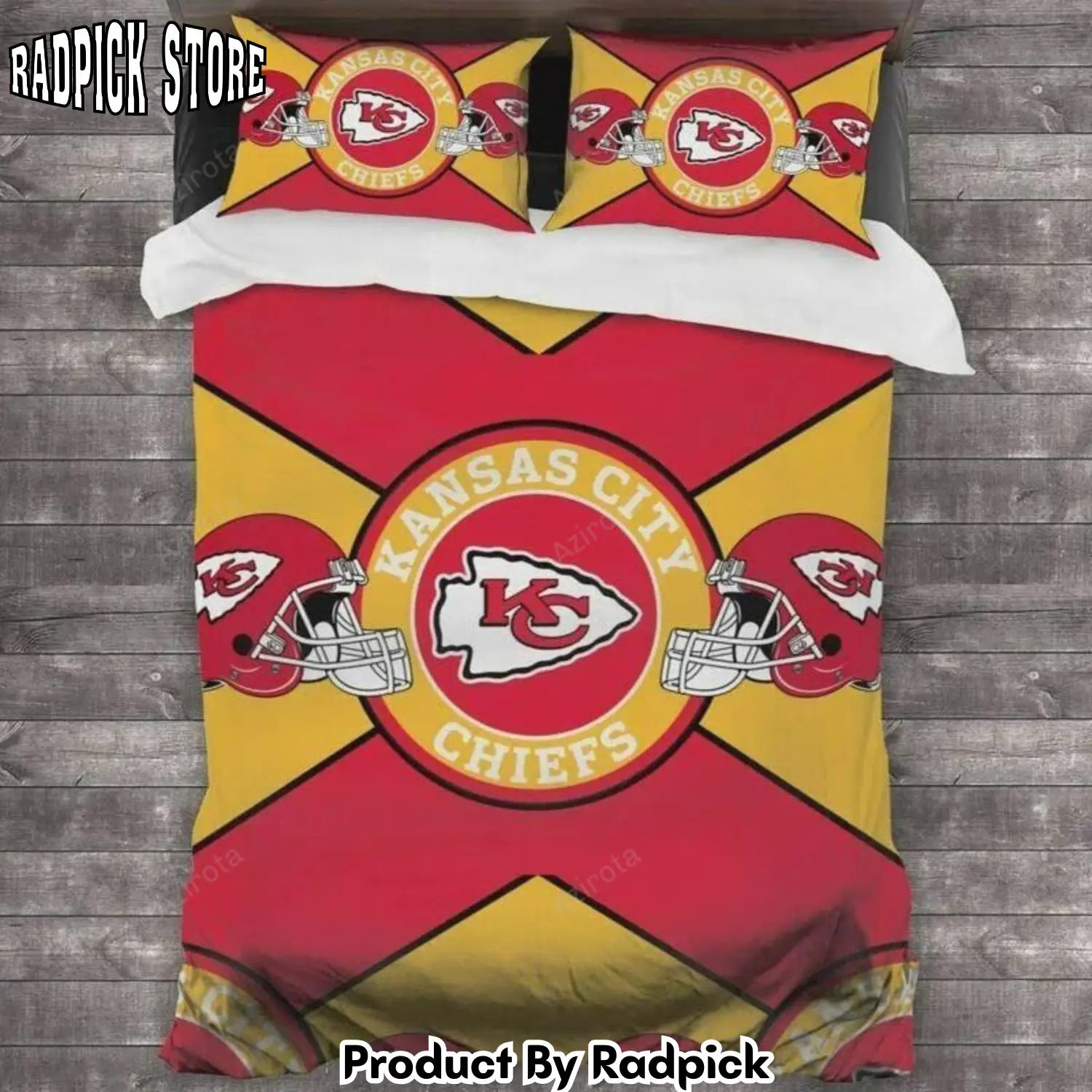 Radpick v6 kansas city chiefs bedding set duvet cover rp327533